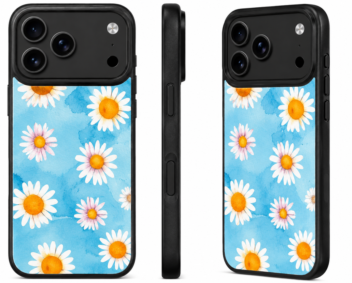 Waterverf madelief telefoonhoesje – zacht bloemen design voor je iPhone