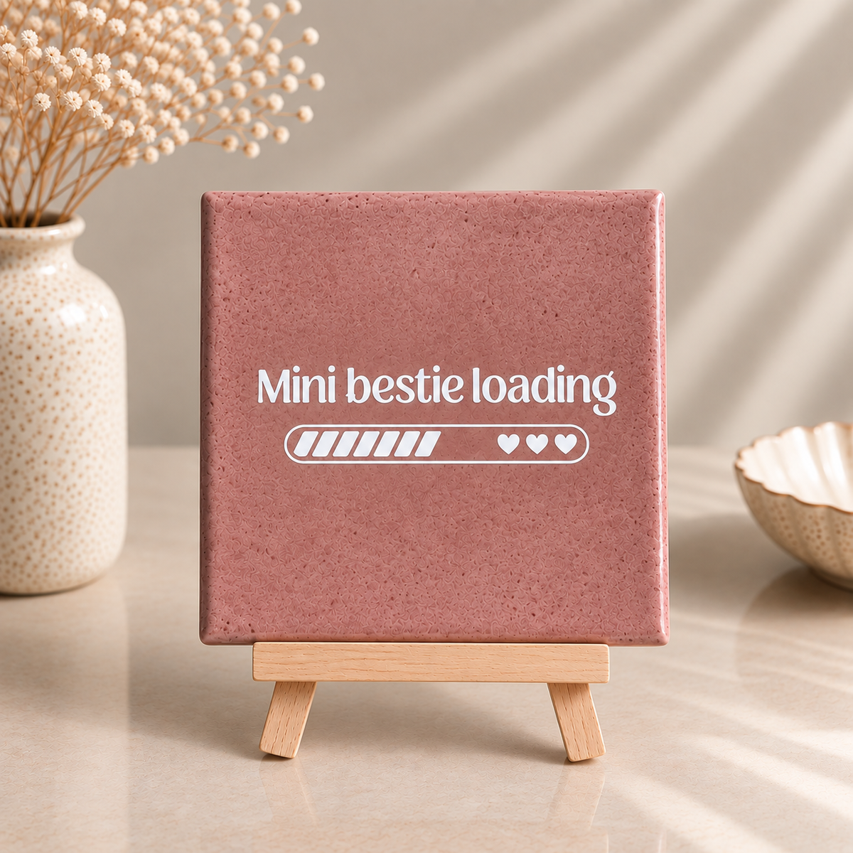 Mini Bestie Loading | Zwangerschap Cadeau | Roze