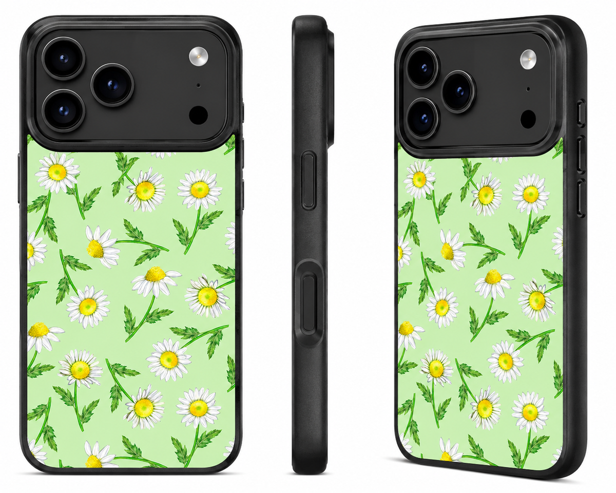 Groene madeliefjes telefoonhoesje – fris bloemen design voor je iphone