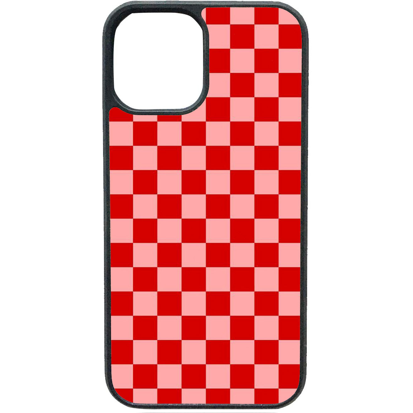 Geblokt Roze Rood telefoonhoesje – trendy retro design voor je iPhone