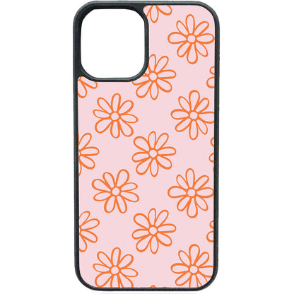 Oranje bloemen telefoonhoesje – trendy en vrolijk iPhone hoesje